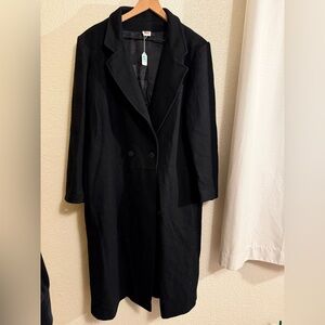 Unique Vintage Classic Black Trench Coat
